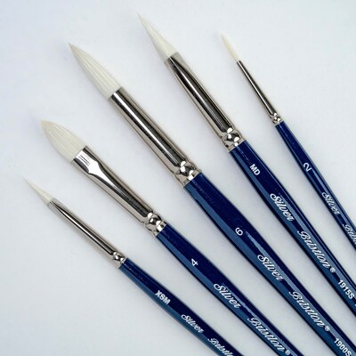 Silver Brush Bristlon Triangle Cats Tongue Brushes, 5/Pack (SLVBR1956)