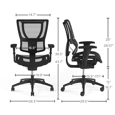 Workplace2.0 Lawton Ergonomic Mesh Swivel Task Chair, Black (UN62655)