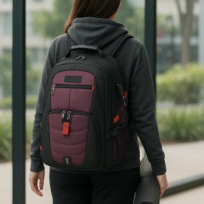 SaharaCase All-in-One Laptop Backpack, Large, Black/Purple (LT00088)