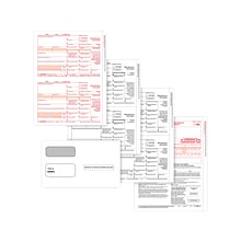 ComplyRight 2023 1099-MISC 4-Part Tax Form Set with Envelopes, 2-Up, Copy A, B, C, C, 25/Pack (6103E