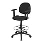 Boss® Drafting Stool w/ Adjustable Arms and Footring; Black