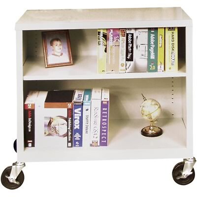 Sandusky Metal Mobile Bookcase in Putty; 36, 2-Shelves