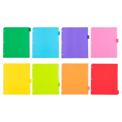 JAM Paper Poly Dividers, 8-Tab, Assorted Colors, 6 Packs (375032922A)