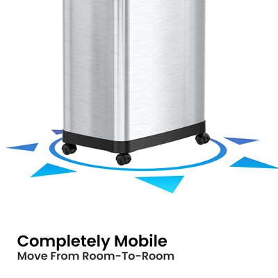 iTouchless Stainless Steel Trash Can with Dual Side Entry Lid, 18-Gallon, Brushed (IT18DPS)