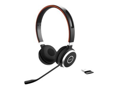 Jabra Evolve 65 SE UC Stereo Noise Canceling Bluetooth On Ear Mobile Headset, Black (6599-839-409)