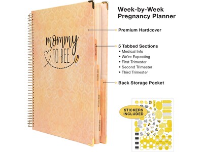 Global Printed Products Mommy to BEE 10.5 x 11.5 Weekly & Monthly Pregnancy Planner, Hardsided Cov