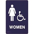 Premium Standard Message ADA Braille Signs; Women Handicap