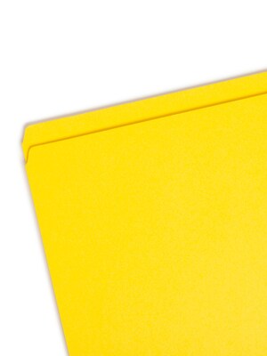 Smead File Folder, Reinforced Straight-Cut Tab, Legal Size, Yellow, 100 per Box  (17910)
