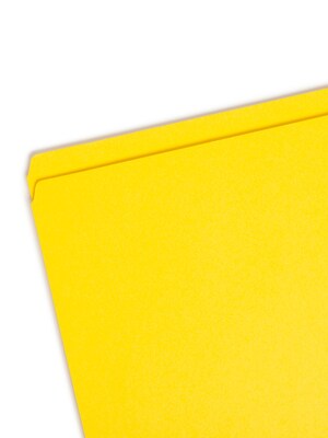 Smead File Folder, Reinforced Straight-Cut Tab, Legal Size, Yellow, 100 per Box  (17910)