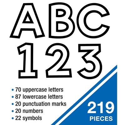 Carson Dellosa 4" Combo Pack EZ Letters and Numbers, White/Black, 219/Pack, 3 Packs/Bundle (CD-130100-3)
