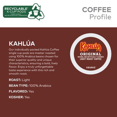 Kahlua Original Blend Coffee Keurig® K-Cup® Pods, Light Roast, 24/Box (5000376328)
