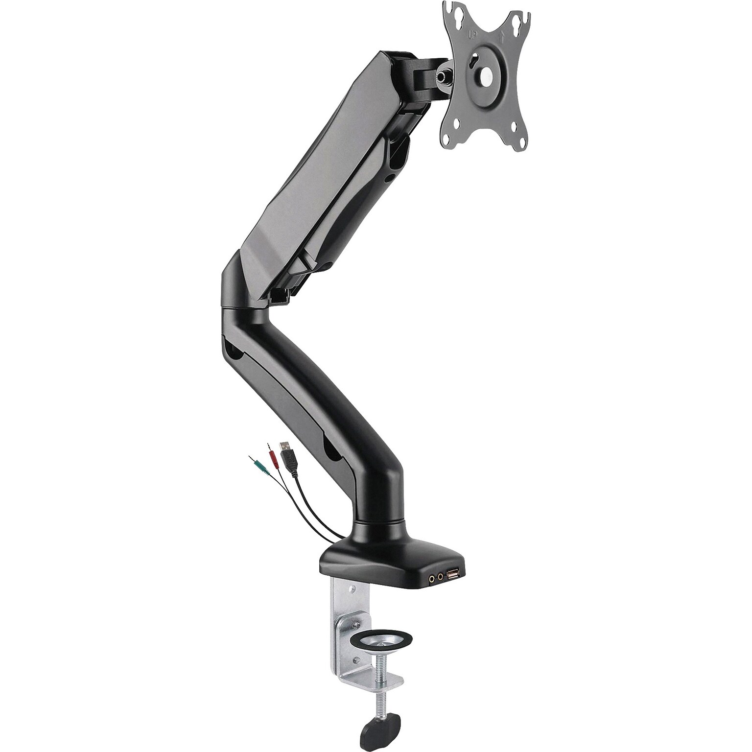 Lorell Adjustable Single Monitor Mounting Arm, Up to 32 Monitor, Black (LLR99800)