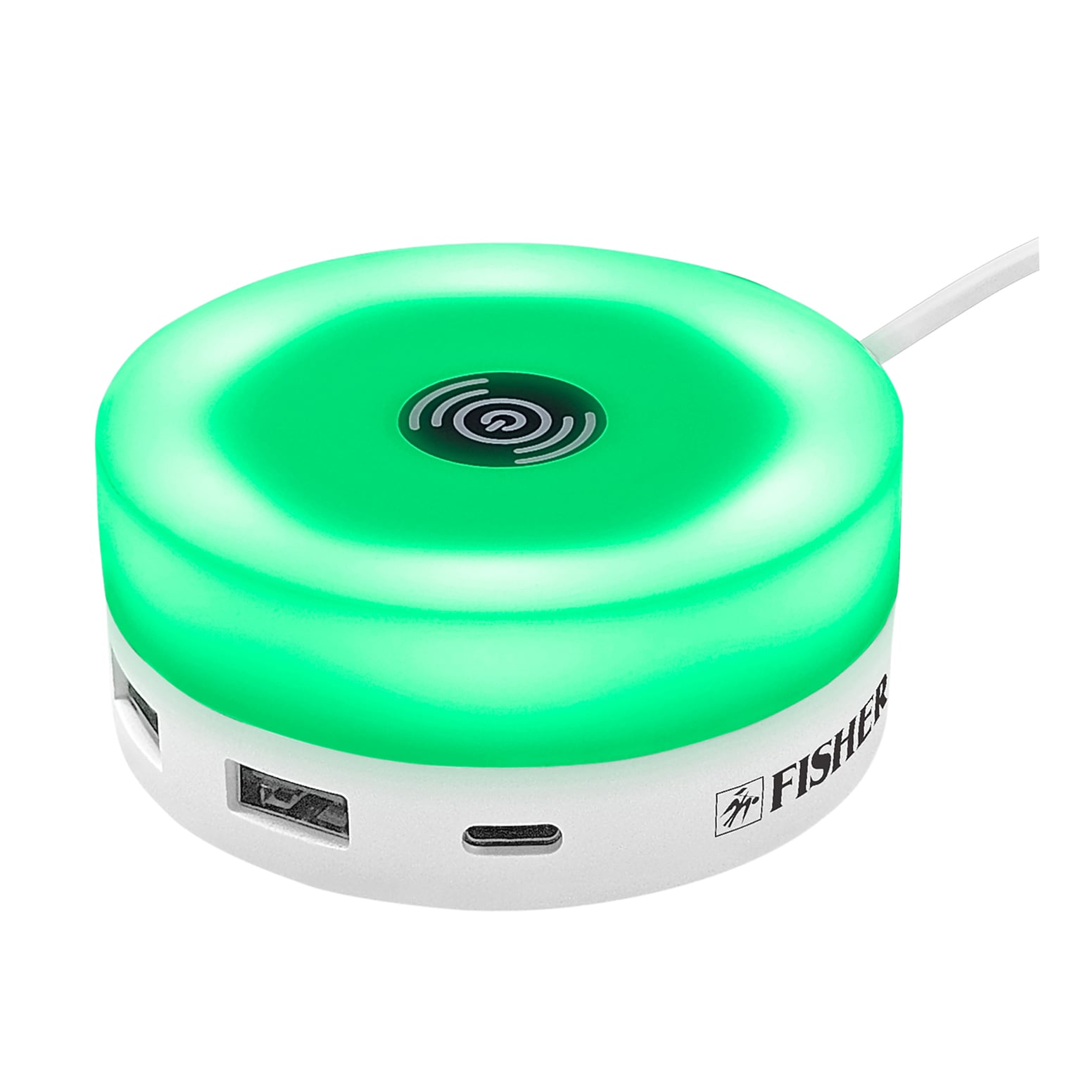 Fisher Tech Essentials 4-in-1 Wireless Charging Hub, 15W, 3-ft., White (FWIC297W)