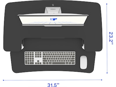 FlexiSpot M7 Series 32"W Manual Rectangular Adjustable Standing Desk Converter, Black (M7-E-32B)