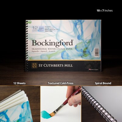 St Cuthberts Mill Bockingford 10" x 7" Spiral Bound Watercolor Sketch Pad, 12 Sheets/Pad, 2/Bundle (STCT47030001011B-2)