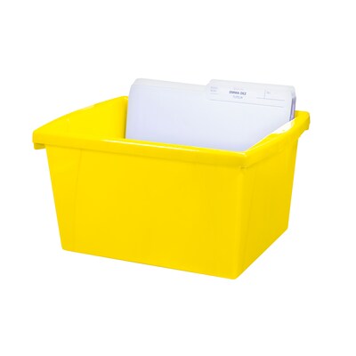 Storex Polypropylene/PP 4 Gallon Classroom Storage Bin, 7.9" x 11.3" x 13.6", Yellow, 3/Bundle (STX61453U06C-3)