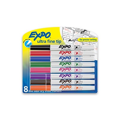 Expo Dry Erase Markers, Ultra Fine Tip, Assorted, 8/Pack (1884309)