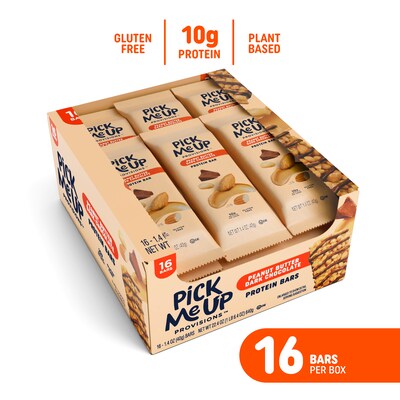 Pick Me Up Provisions™ Gluten Free Peanut Butter Dark Chocolate Protein Bar, 1.4 oz., 16 Bars/Box (PM63400)