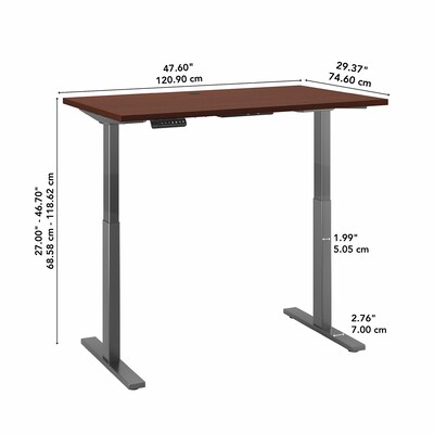 Bush Business Furniture Move 60 Series 27''-47'' Adjustable Standing Desk, Harvest Cherry (M6S4830CSBK)