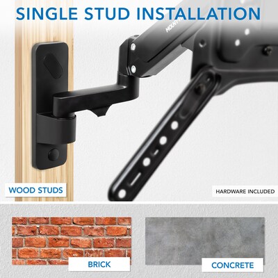 Mount-It! Full Motion TV Wall Mount with Gas Spring Arm, Supports 23" to 55" Screens, 50.6lbs. Max. (MI-444BLK)