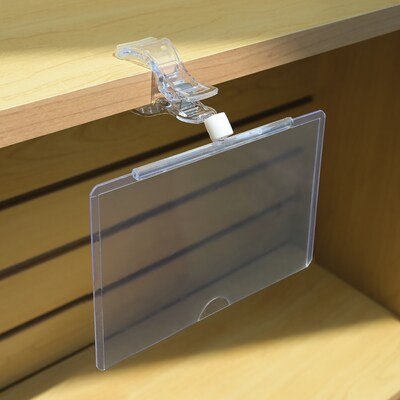 Global Printed Products Card Holder, 3.5" x 5.5", Clear Plastic, 3/Pack (CLIP-35X55)