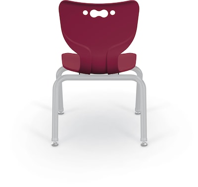MooreCo 12" Hierarchy Student Chair with 4 Legs, Maroon/Platinum Base (703673562911)