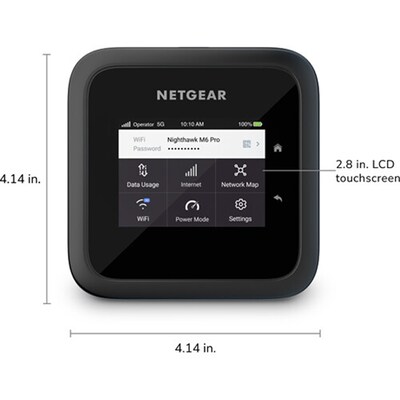 Netgear Nighthawk M6 Pro 802.11 a/b/g/n/ac/ax 8000 Mbps Tri-Band WiFi 6E Router, Black (MR6550-100PAS)