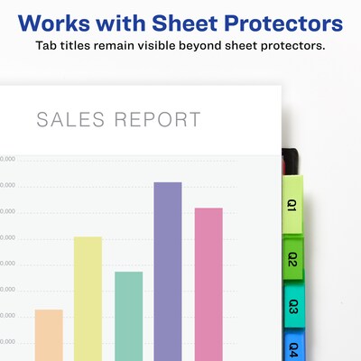 Avery Big Tab Insertable Plastic Dividers with 2 Pockets, 8 Tabs, Multicolor (11907)
