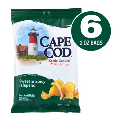 Cape Cod Gluten Free Jalapeno Potato Chips, 2 oz., 6/Pack (220-02566)