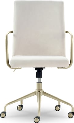 Elle Decor Giselle Fabric Computer and Desk Chair, Cream/Gold (CHR10058D)