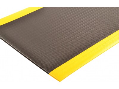 NoTrax Airug Anti-Fatigue Mat, 36" x 24", Black/Yellow (410S0523BY)