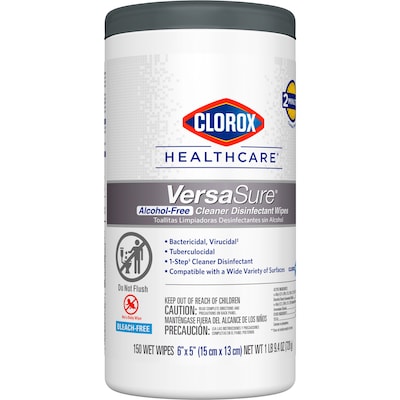 Clorox Healthcare VersaSure Disinfecting Wipes, 150/Canister (31758)