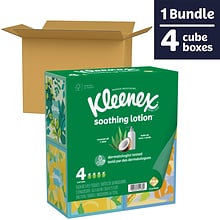 Kleenex Lotion Facial Tissue, 3-Ply, 60 Sheets/Box, 4 Boxes/Pack (25834)