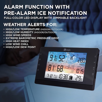 Logia 5-in-1 WiFi Weather Station w/ Solar, Indoor/Outdoor Weather Station (LOWSC511SAB)