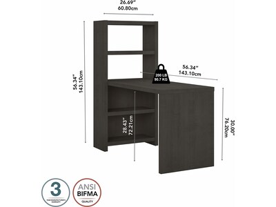 Bush Business Furniture Echo 56W Bookcase Desk, Charcoal Maple (KI60307-03)