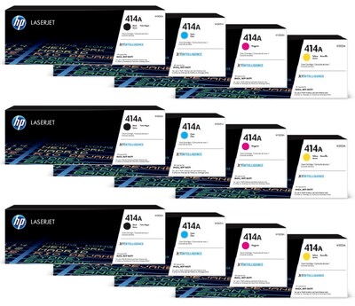 HP 414A Black/Cyan/Magenta/Yellow Standard Yield Toner Cartridge Set, 3/Pack (HP414A3SETS-STP)