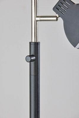 Simplee Adesso 65"H Slender LED Tree Lamp, Black & Brushed Steel (SL3975-01)