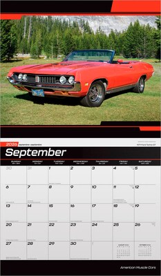 2026 BrownTrout American Muscle Cars 14" x 12" Monthly Wall Calendar (9798330701315)