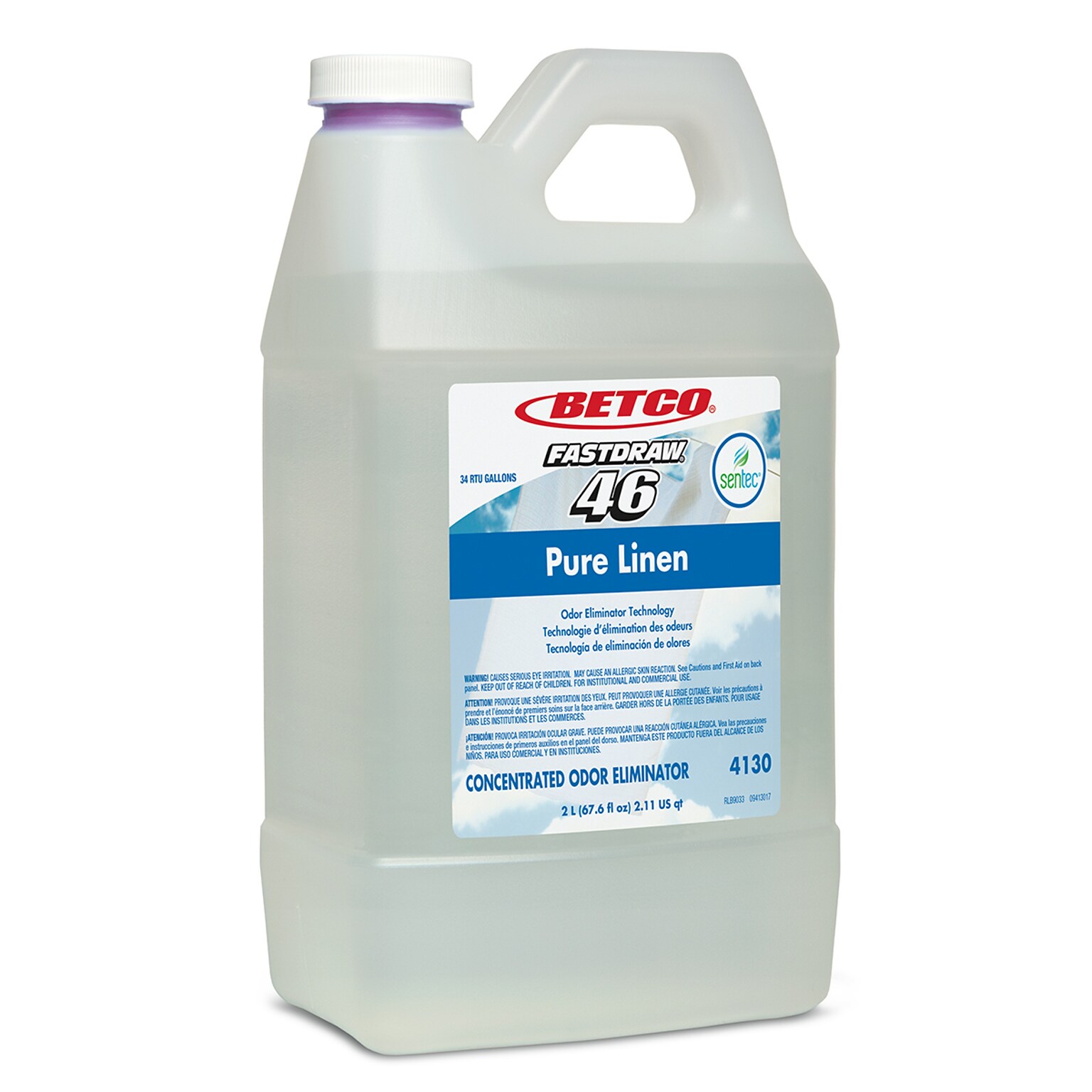 Betco Pure Linen Concentrate Odor Eliminator, Linen, 67.6 Oz., 2/Carton (BET4130B200)