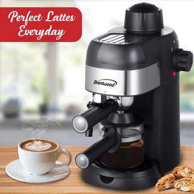 Brentwood 4-Cups Coffee & Espresso Machine, Black (BTWGA134BK)