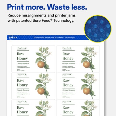 Avery Rectangle Laser/Inkjet Multipurpose Labels, White, 8 Labels/Sheet, 250 Sheets/Pack (19479311278)