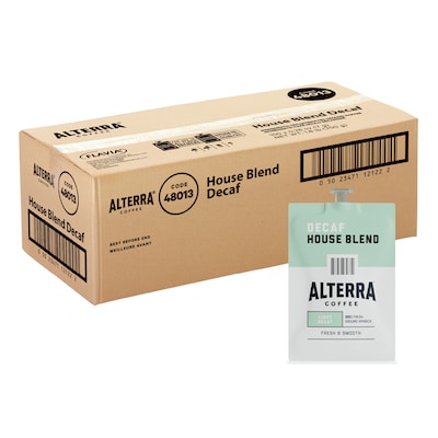 Alterra House Blend Decaf Coffee Flavia Freshpacks, Light Roast, 100/Carton (MDRA187)