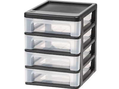 Iris 4-Drawer Desktop Unit, Black/Clear (586015)