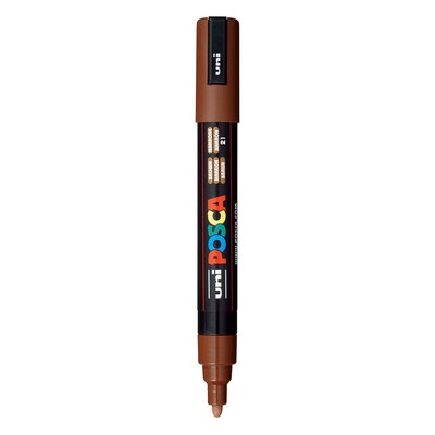 POSCA PC-5M Water Based Paint Marker, Medium Bullet Tip, Brown, 3/Pack (UBCPC5MBROWN-3)