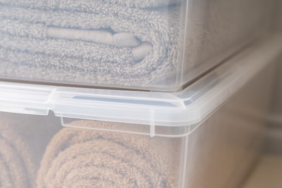 Iris 13.5 Qt. Lift Off Lid Storage Tote, Clear (100119)