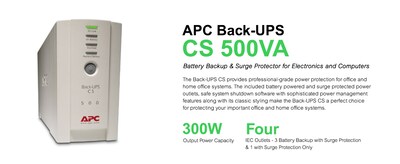 APC Back-UPS 500VA 6-Outlet Battery Backup and Surge Protector, Beige (BK500)