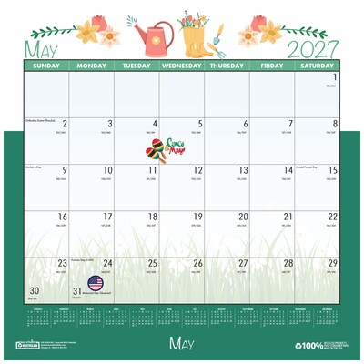 2027 House of Doolittle Seasonal Holiday 12" x 12" Monthly Wall Calendar (338-27)