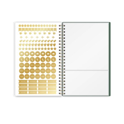 Blue Sky Bespoke Letterpress 5" x 8" Undated Personal Organizer, Plastic Cover, Strawberry & Bee (159139)