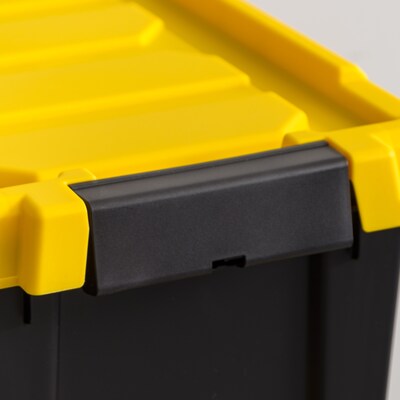 Iris Stor-It-All 21.9 Quart Storage Container with Latching Lids, Plastic, Black, 4/Pack (540014)