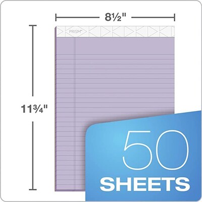 TOPS Prism+ Notepads, 8.5" x 11.75", Wide, Orchid, 50 Sheets/Pad, 12 Pads/Pack (TOP63140)